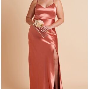 Elegant Satin Slip Dress with Slit